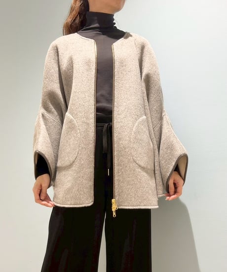 【R2503-RPO826】 Reversible wool poncho coat（1680046）