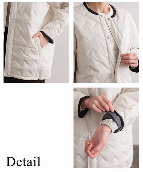 【R2303-DMJ543】Medium no collar down coat (2260009)