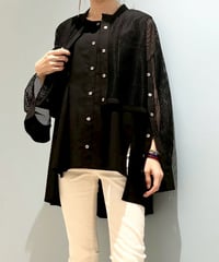【R2501-EBL791】Mesh ensemble blouse (1740904)