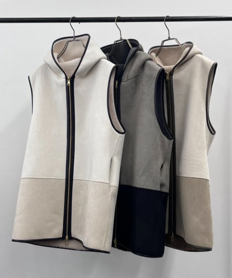 【R2503-RBP829】 Bicolor boa vest（1680052）