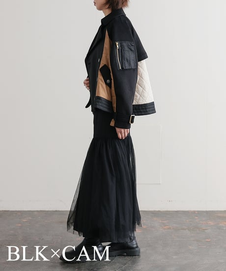 【R2403-DTC722】Docking short trench coat (1680041)