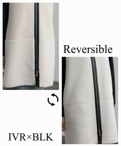 【R2303-RBV529】Reversible boa vest (1680028)