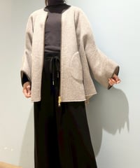 【R2503-RPO826】 Reversible wool poncho coat（1680046）