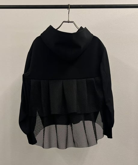 【R2501-BFP747】Back mesh ruffles hoodie (1740880)