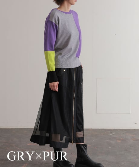【R2403-BPO733】Bicolor knit (1740837)