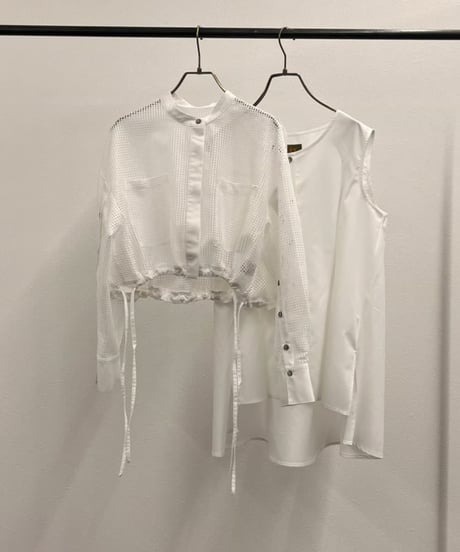 【R2501-EBL791】Mesh ensemble blouse (1740904)