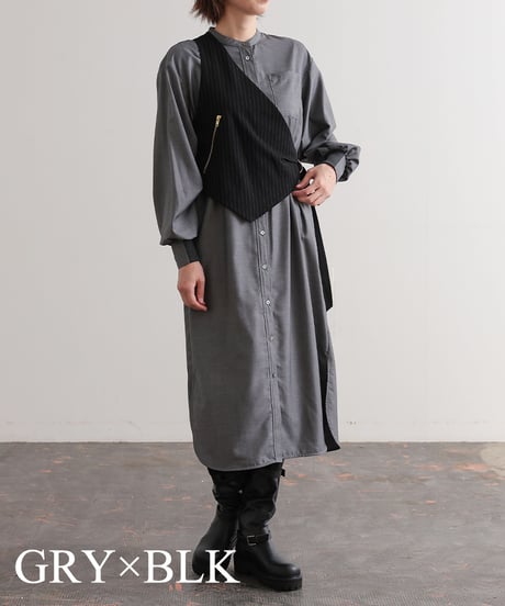 【R2403-VOP741】Dress with vest (1740848)