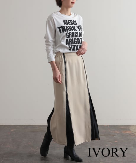 【R2403-ZSK421】2Way long  zip skirt（1740557）
