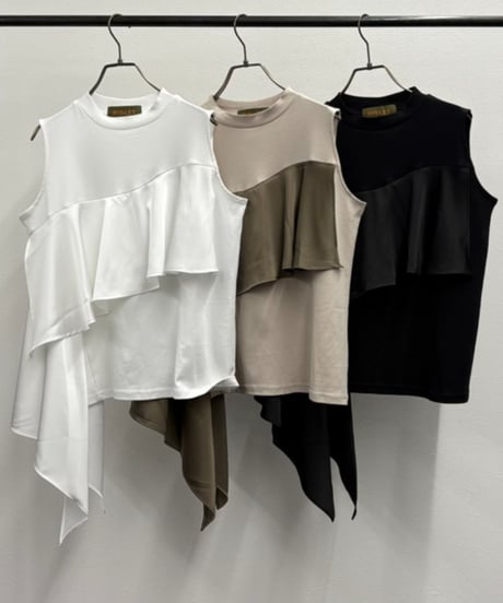 【R2501-FHC814】Frill high neck cut and sew（1740931）