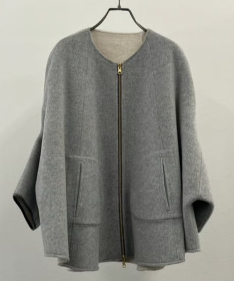 【R2503-RPO826】 Reversible wool poncho coat（1680046）