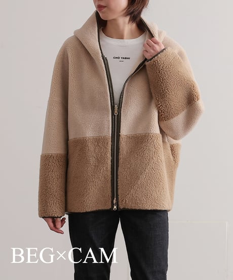 【R2303-RBO544】Reversible bicolor boa hoodie (1680030)