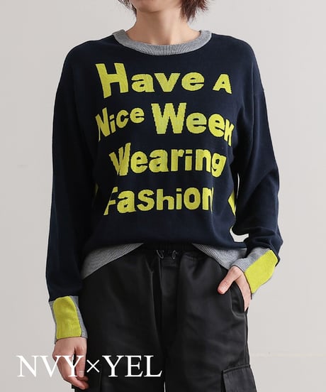 【R2403-BLN726】Intarsia knit (1740834)