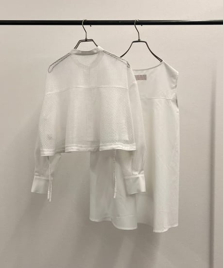 【R2501-EBL791】Mesh ensemble blouse (1740904)