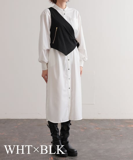 【R2403-VOP741】Dress with vest (1740848)