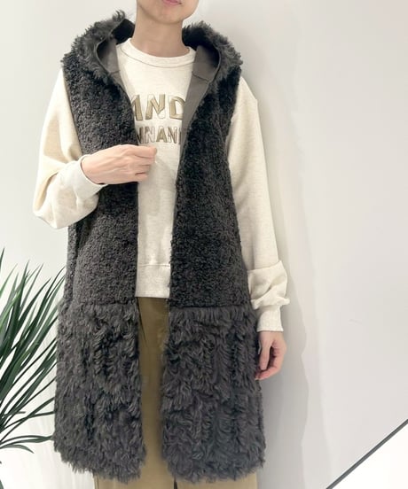 【R2503-RMF870】　Reversible mixed fur hoodie（1680054）