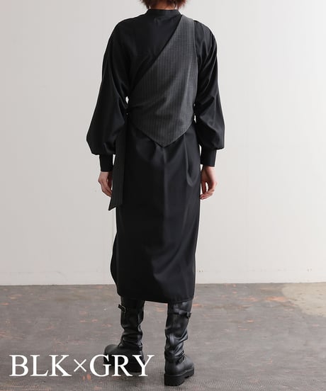 【R2403-VOP741】Dress with vest (1740848)