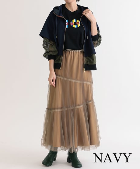 【R2403-DPK678】Layered hoodie (1740802)