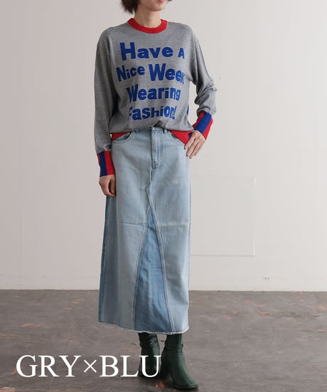 【R2403-BLN726】Intarsia knit (1740834)
