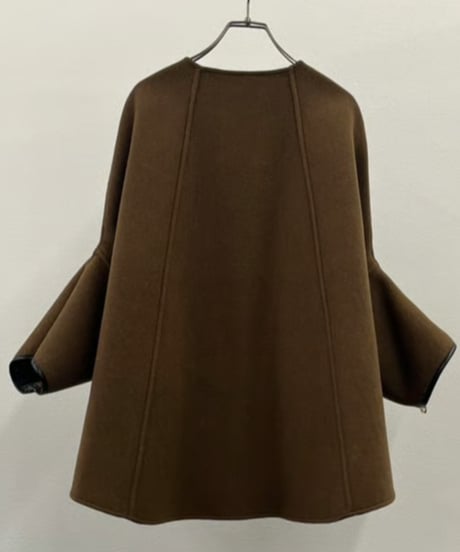 【R2503-RPO826】 Reversible wool poncho coat（1680046）