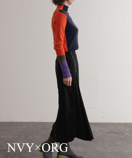 【R2403-BHN730】Bicolor high neck knit (1740836)