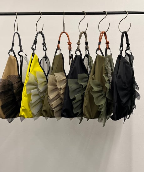 【R2501-TMF31】Triangle mesh bag with frills　(1740888)