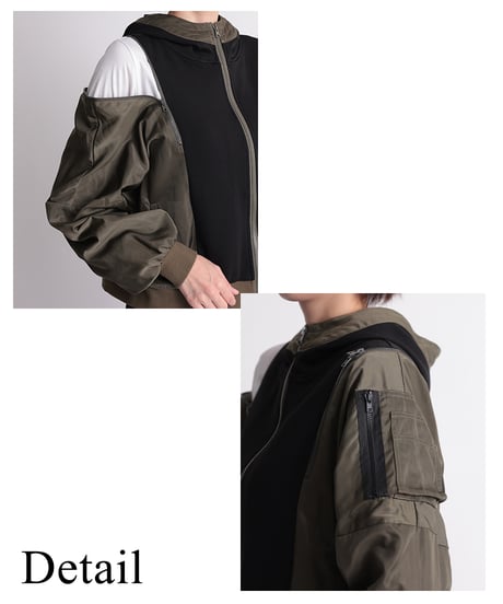 【R2401-MPK584】Shoulder zip hoodie (1740710)