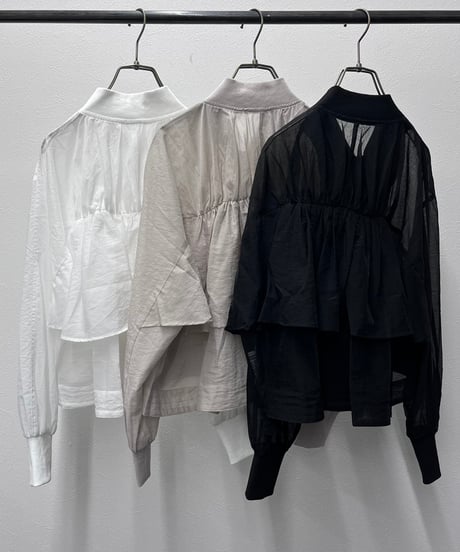 【R2601-SBZ964】 Sheer back gather blouson（1741075）