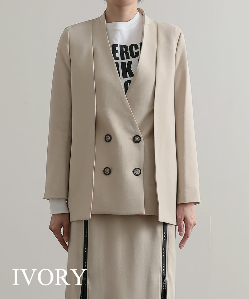 R2601-MJK955】 Collarless shoulder jacket（17410