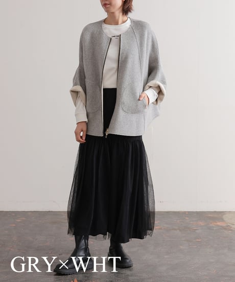 【R2403-RPC683】Reversible poncho coat（1680038)