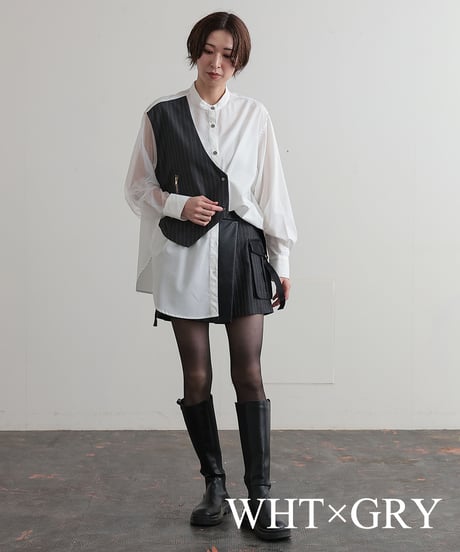 【R2403-BSH674】Shirts with vest (1740806)