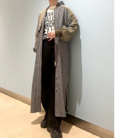 【R2501-MOP749】Front zip shirt (1740875)