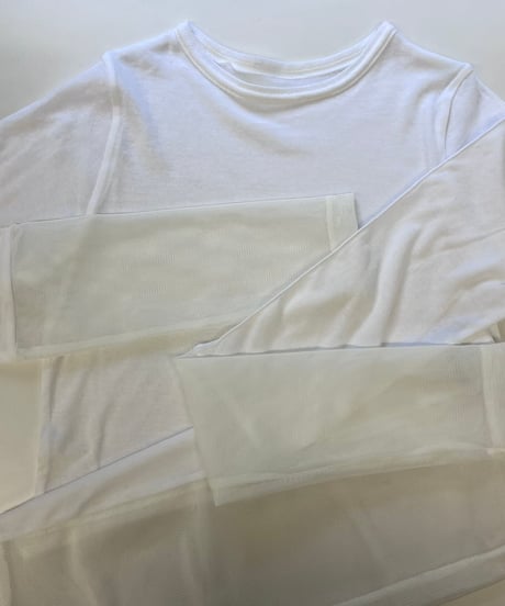 【R2601-SCS943】 Sheer long - sleeve T-shirt (1741061）