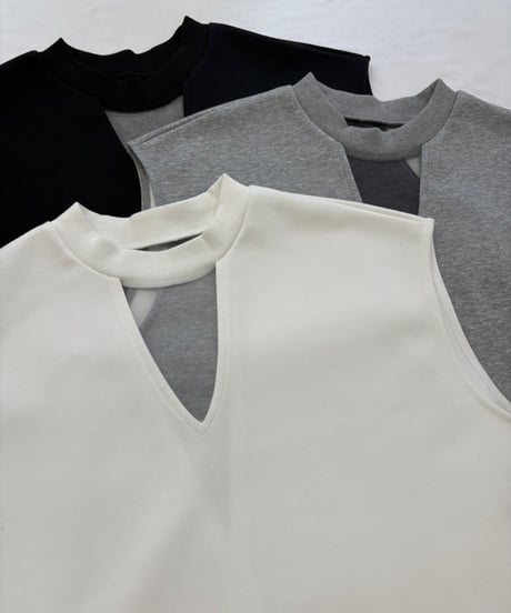 【R2503-HNV871】Sleeveless high neck sweatshirt（1740983）