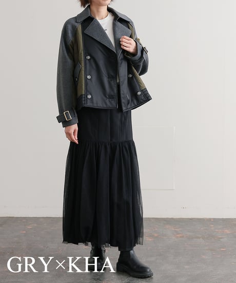 【R2403-DTC722】Docking short trench coat (1680041)