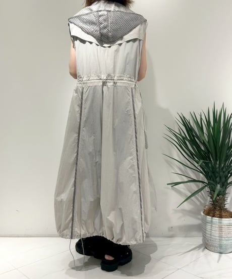 【R2601-LSJ957】 Long sheer gilet dress (1741071）