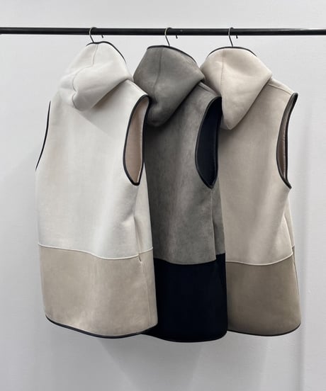 【R2503-RBP829】 Bicolor boa vest（1680052）