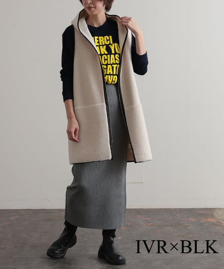 【R2303-RBV529】Reversible boa vest (1680028)