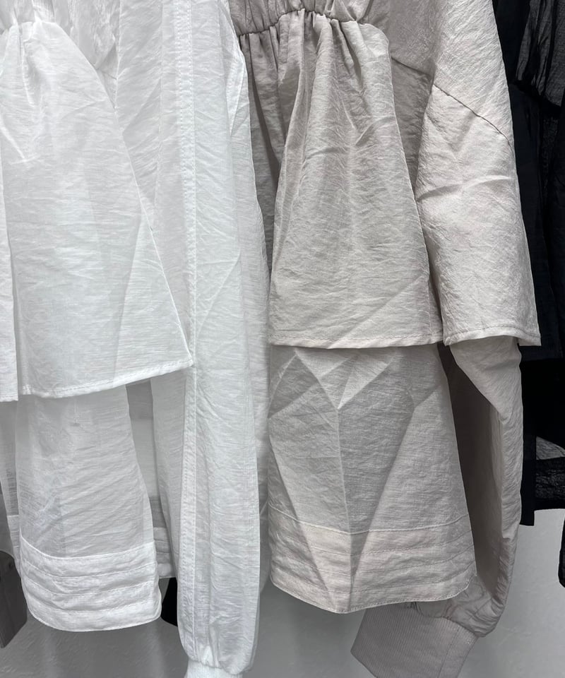 R2601-SBZ964】 Sheer back gather blouson（174107