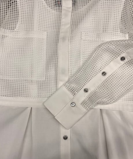 【R2501-EBL791】Mesh ensemble blouse (1740904)
