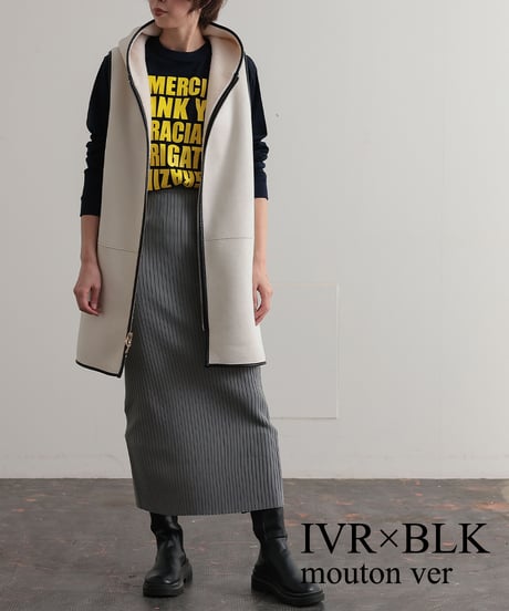 【R2303-RBV529】Reversible boa vest (1680028)