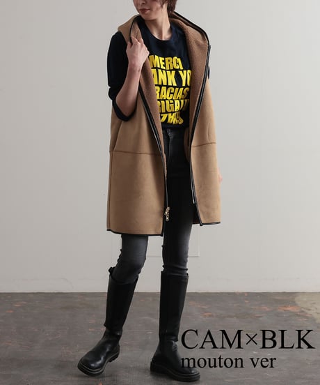 【R2303-RBV529】Reversible boa vest (1680028)