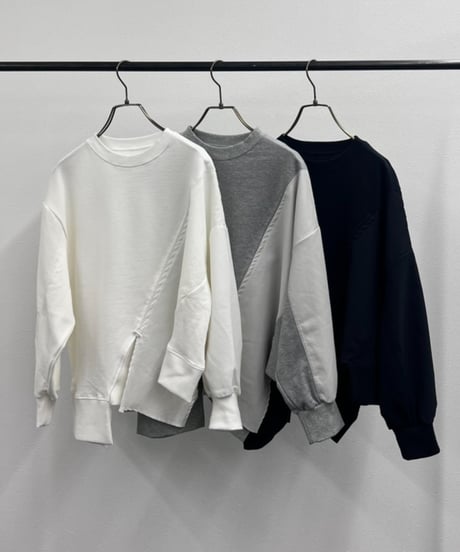 【R2601-DSW927】 Asymmetrical switching sweatshirt（1741032）