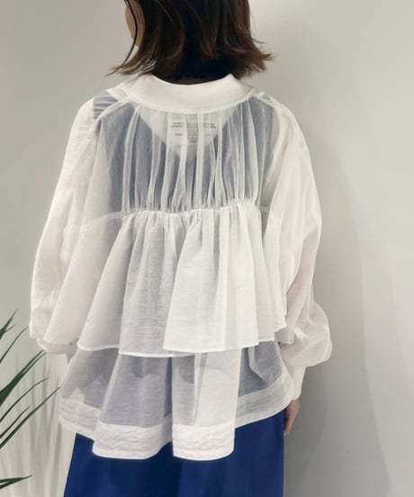 【R2601-SBZ964】 Sheer back gather blouson（1741075）