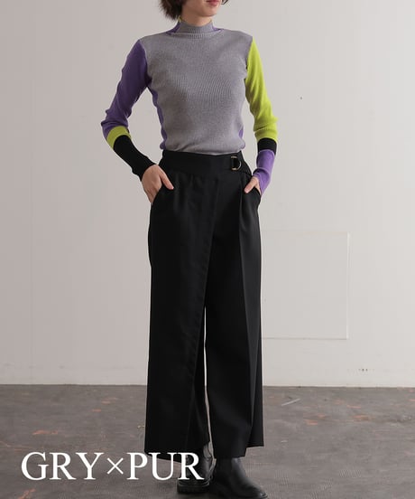 【R2403-BHN730】Bicolor high neck knit (1740836)