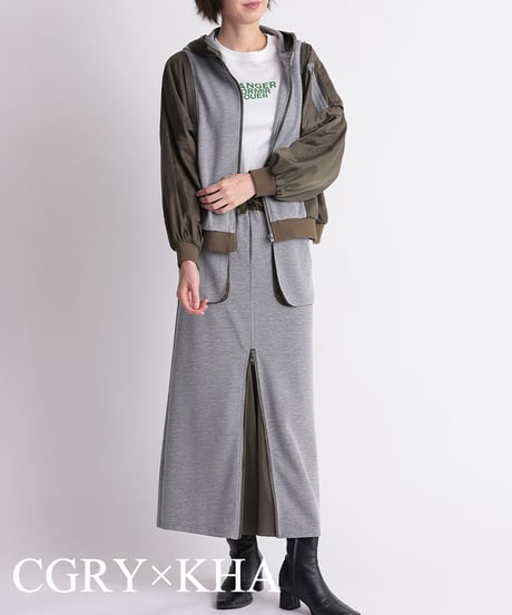【R2401-MPK584】Shoulder zip hoodie (1740710)