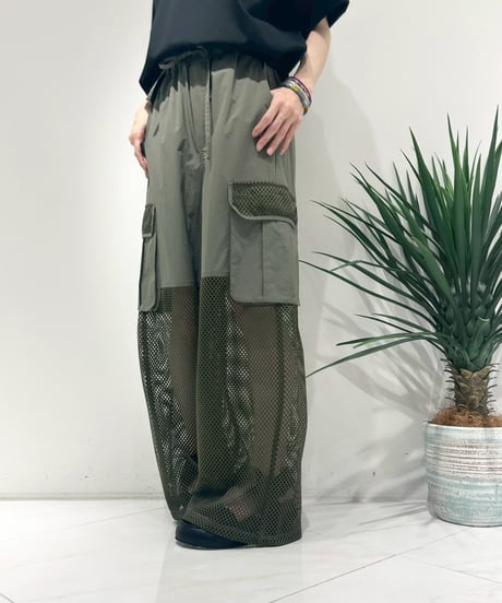 【R2601-MPT959】 Mesh panel cargo pants（1741078）