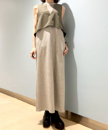 【R2601-LOP975】 Layered vest dress (1741092）