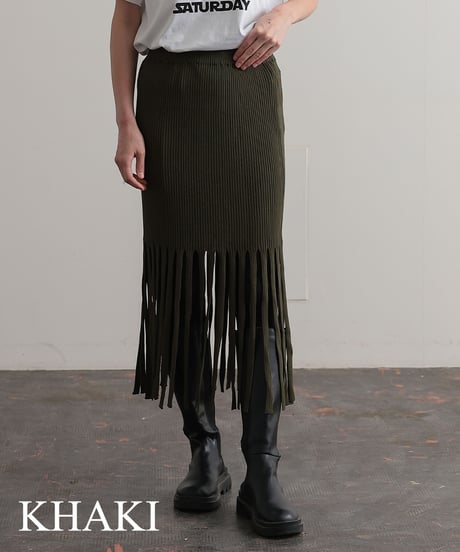 【R2403-FSK676】Knitted fringe skirt (1740816)