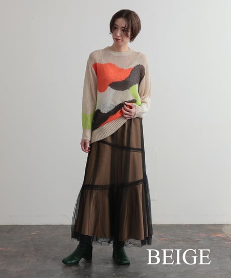 【R2403-CNT677】Intarsia knit (1740815)