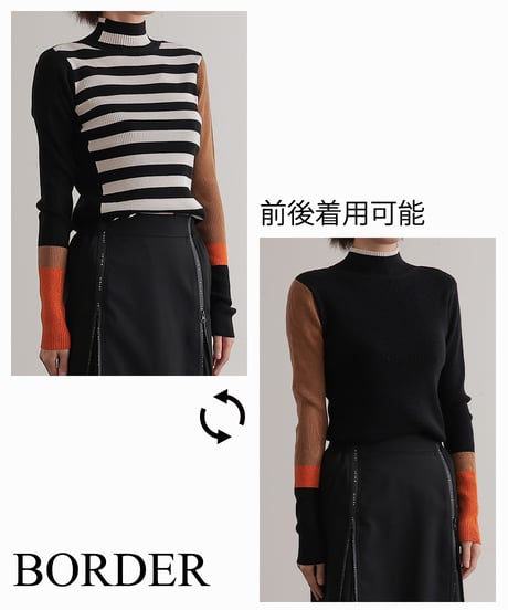 【R2403-BHN730】Bicolor high neck knit (1740836)